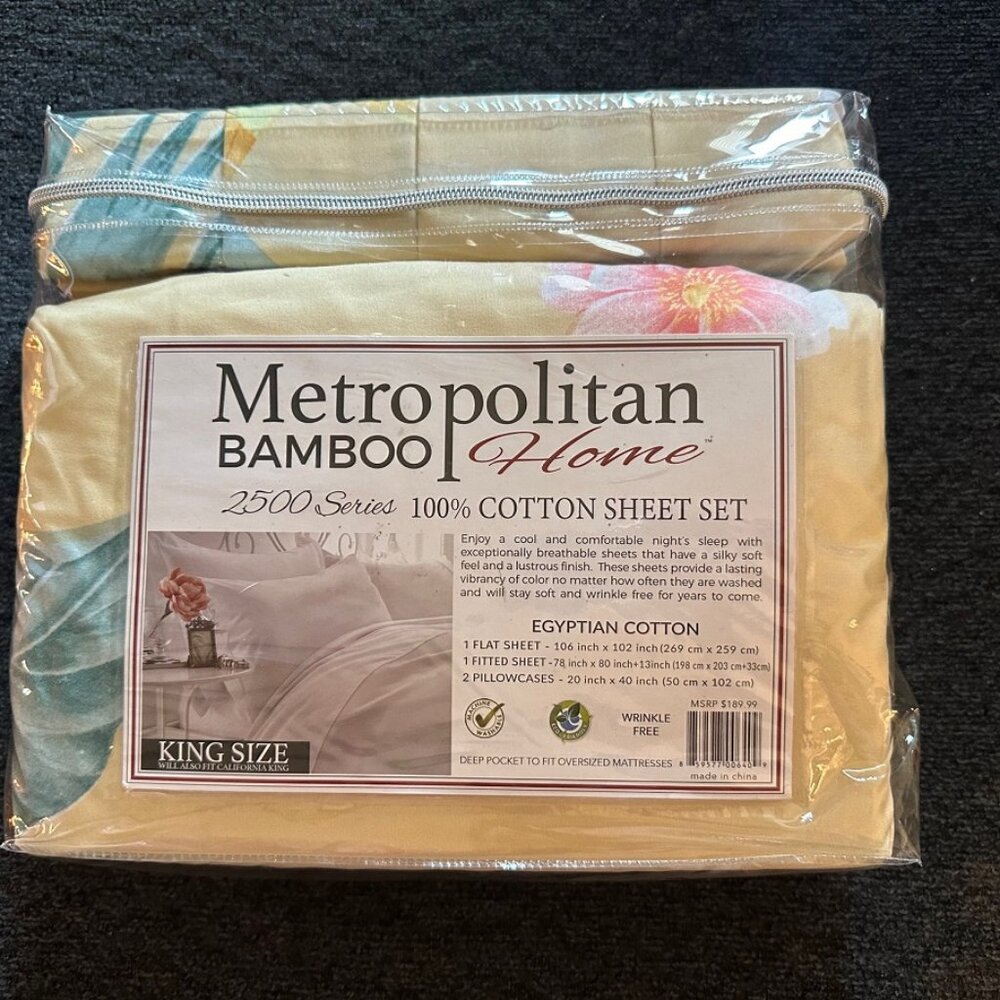 Metropolitan Bamboo Home King Sheet Set 2500 T.C. Egyptian Cotton - Beach